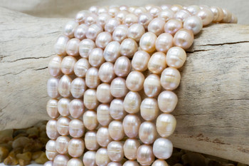 Freshwater Pearls Polished Peach Lilac  8-11mm Rice