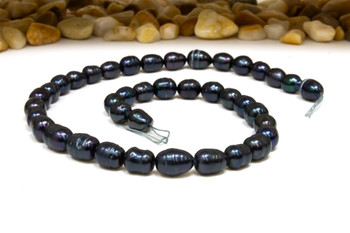 Freshwater Pearls Polished Dark Peacock 7-9mm Potato