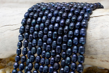 Freshwater Pearls Polished Dark Peacock 7-9mm Potato