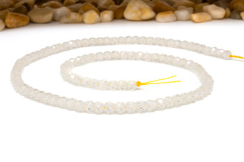 Zircon CZ AA Grade Polished Cream 3x4mm Faceted Rondelle