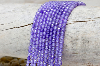 Zircon CZ AA Grade Polished Purple 4mm Faceted Round