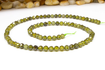 Zircon CZ AA Grade Polished Dark Olive 4mm Faceted Round