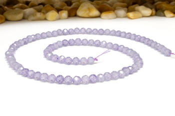 Zircon CZ AA Grade Polished Violet 4mm Faceted Round
