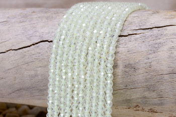 Zircon CZ AA Grade Polished Light Lime 3x4mm Faceted Rondelle