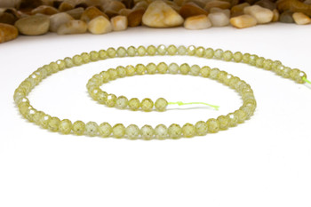 Zircon CZ AA Grade Polished Light Olive 4mm Faceted Round