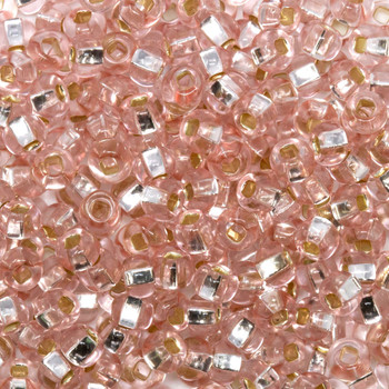 Size 6 Czech Seed Beads -- 1169 Light Rose / Silver Lined