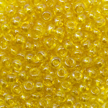 Size 6 Czech Seed Beads -- 66 Citrine Luster
