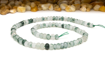 Jade Polished 4x6mm Dyed Green Mix Faceted Rondelle