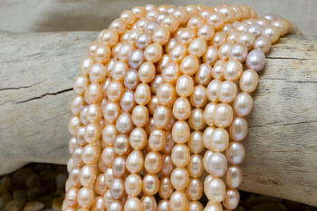 Freshwater Pearls Polished Peach 7-8mm Rice
