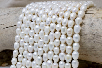Freshwater Pearls Polished White 8-10mm Rice