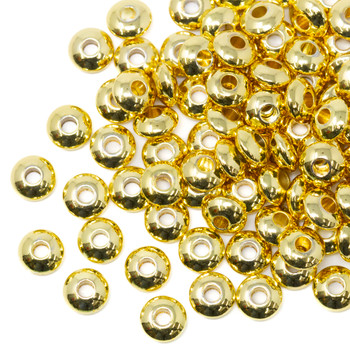 14K Gold Plated 6x2.8mm Rondelle Anti Tarnish Coating - 100 Beads