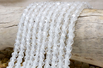 Crystal Quartz Polished 8mm Faceted Round - 2.5mm Large Hole