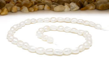 Freshwater Pearls Polished White 6-7mm Rice Nugget