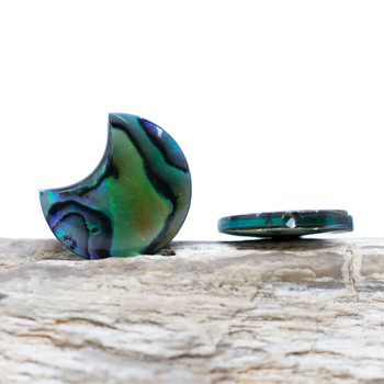 Abalone Polished Dyed 15.5x13mm Double Sided Moon Bead