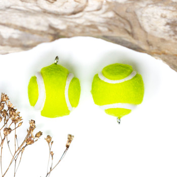 Tennis Ball 20mm Lime Cloth Pendant
