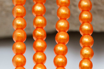 Czech Glass 4mm Round -- Sueded Gold Lame Hyacinth