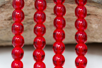 Czech Glass 6mm Round -- Siam Ruby
