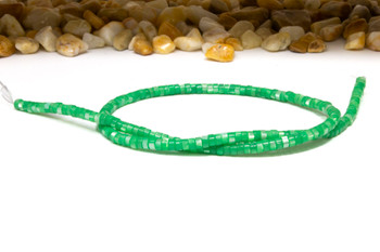 Natural Mother of Pearl Polished Dyed Green 2x4mm Wheel