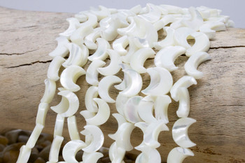 Mother of Pearl White Sea Shell 9x12mm Crescent Moon