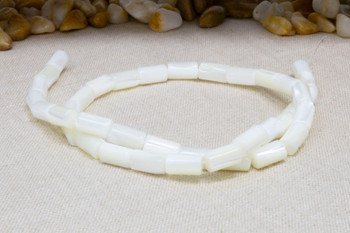 Mother of Pearl White Sea Shell 6x10mm Tube