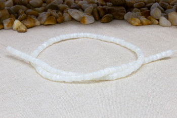 Mother of Pearl Shell Polished 2x4mm White Wheel