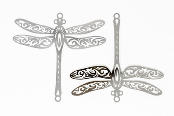 Silver Plated Stainless Steel 64x67mm Dragonfly Link