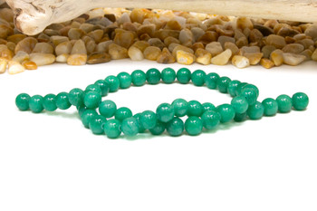 Natural Jade Polished Dyed Green 8mm Round
