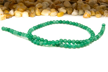 Natural Jade Polished Dyed Green 4mm Round