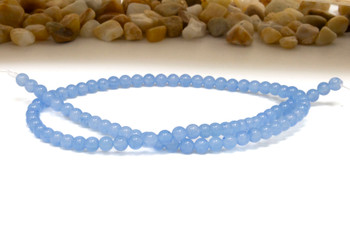 Natural Jade Polished Dyed Light Sapphire 4mm Round