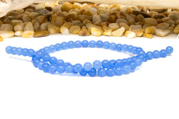 Natural Jade Polished Dyed Light Sapphire 6mm Round