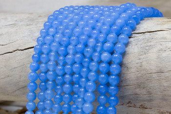 Natural Jade Polished Dyed Light Sapphire 6mm Round