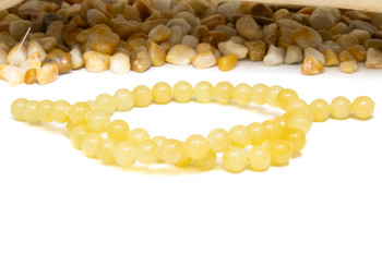 Natural Jade Polished Dyed Yellow 8mm Round