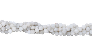 White Crazy Lace Agate Matte 8mm Round