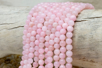 Natural Jade Polished Dyed Soft Pink 6mm Round