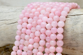 Natural Jade Polished Dyed Soft Pink 8mm Round