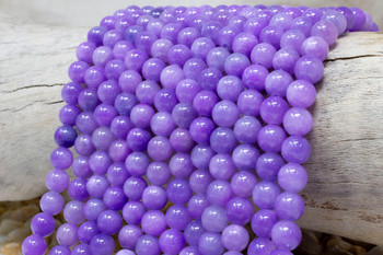 Natural Jade Polished Dyed Orchid 8mm Round