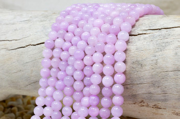 Natural Jade Polished Dyed Lilac 6mm Round