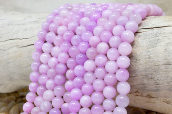 Natural Jade Polished Dyed Lilac 8mm Round