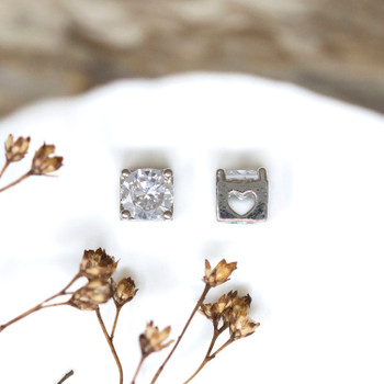Platinum Plated 5mm CZ Square Bead