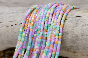 Natural Shell Pastel Mix Dyed 3.5mm Polished Drum