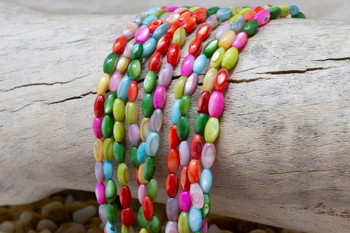 Natural Shell Multi Colored Dyed 4x8mm Polished Rice