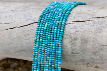 Natural Hubei Turquoise Polished 2x3mm Faceted Rondelle