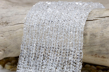 Crystal Quartz Polished 3x7mm Faceted Rondelle