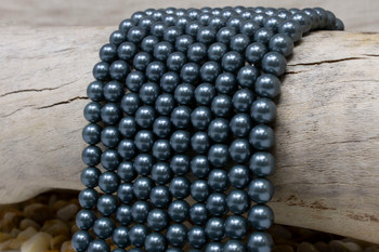 South Sea Shell Pearl Slate Blue 8mm Round
