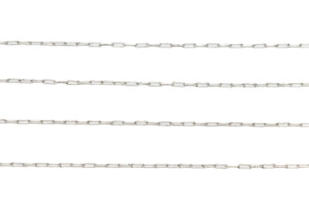 Stainless Steel 2.5x1mm Tiny Paper Clip Chain - Sold By 6 Inches