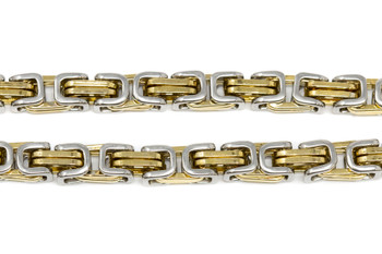 18kt Gold Plated & Stainless Steel 6mm Box Link Chain - Sold By 6 Inches
