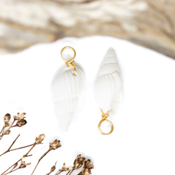 Gold  Wrap Spiral Shell Pendant