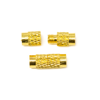 Gold Plated 4x11mm Screw Clasp with 1mm Hole