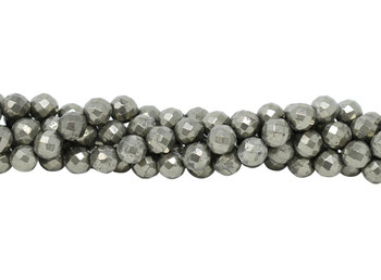 Pyrite Polished 10mm Faceted Round