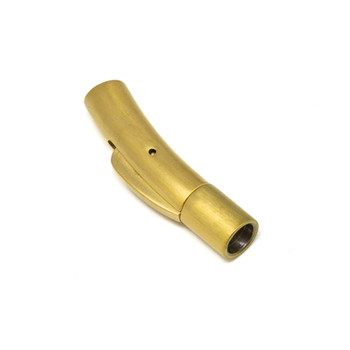 30x7mm Matte Gold Plated Stainless Steel 4mm Cord Bayonet Clasp